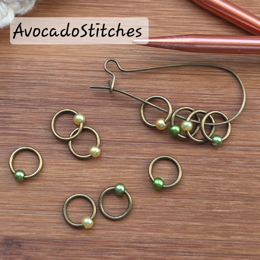 UGLY RINGS Stitch Markers / 10 pcs / Bronze Snag Free Stitch Markers / Notions