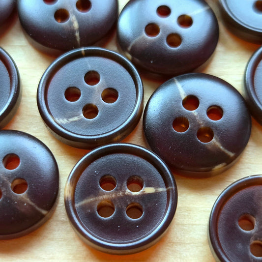 Umber Woodland / Resin Buttons / 11mm (Set of 10)