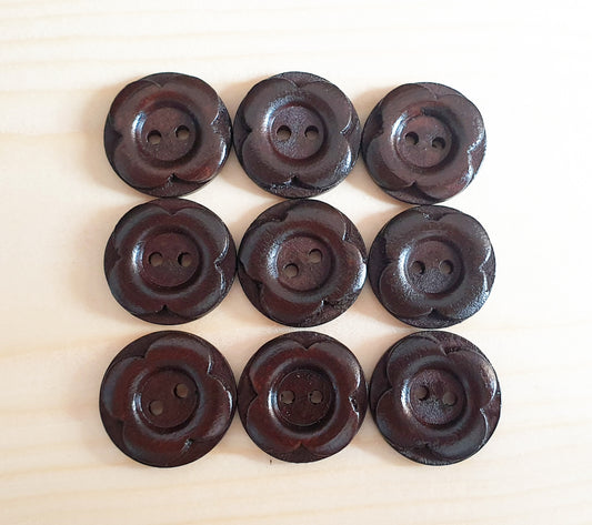 VINTAGE FLOWER / 20mm - 6 buttons / Wooden Buttons / Sewing Buttons