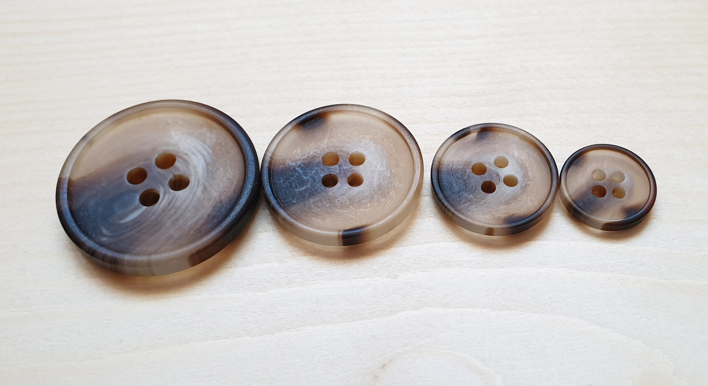 RESIN VINTAGE TORTOISE SHELL / 15-30mm / Resin Buttons / Sewing Buttons