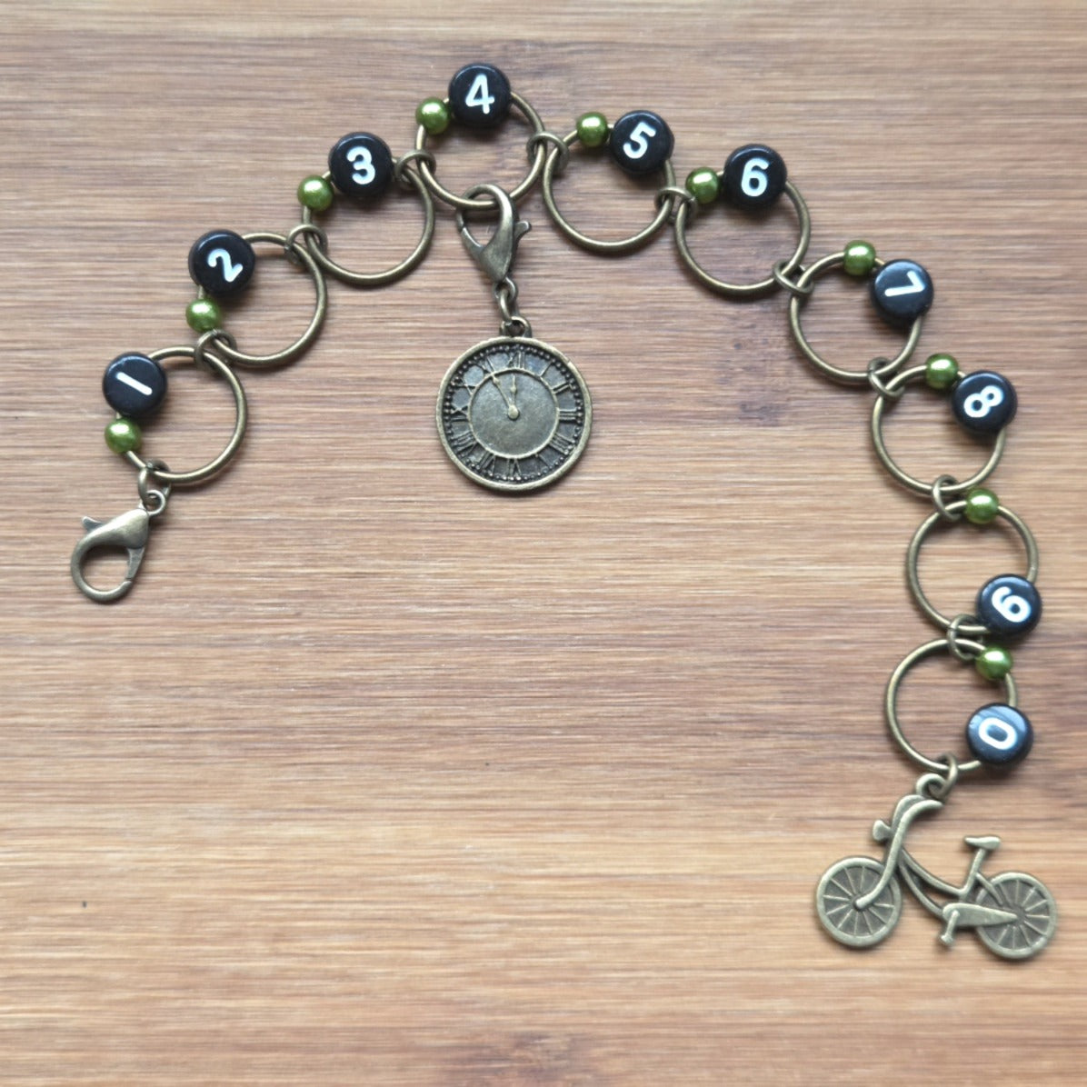 VINTAGE TIMEWHEEL Progress Keeper Chain / Numbered Stitch Markers Chain / Row Counter Chain / Knitting Stitch Markers / Notions
