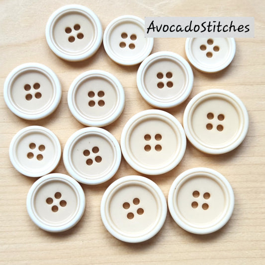 VINTAGE RESIN / 15-25mm / Beige / Oatmeal / Resin Buttons / Sewing Buttons