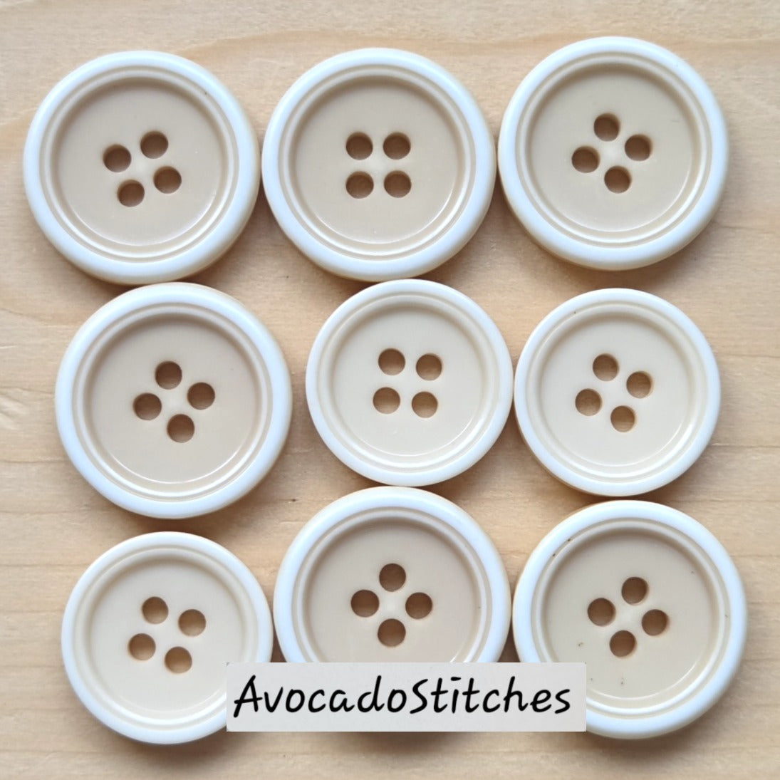 VINTAGE RESIN / 15-25mm / Beige / Oatmeal / Resin Buttons / Sewing Buttons