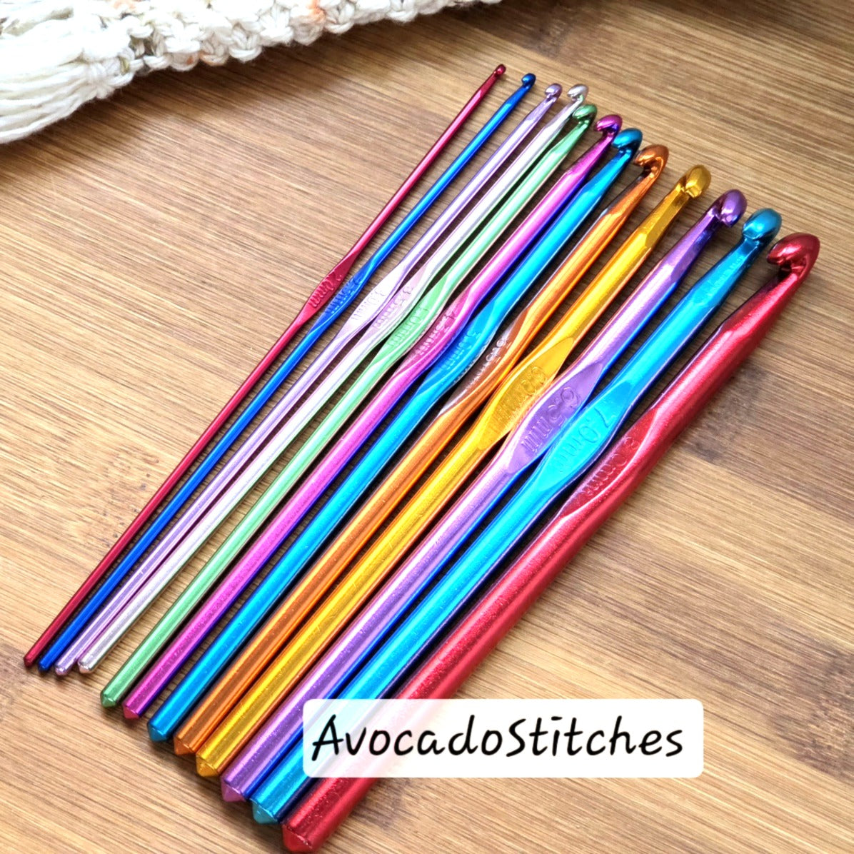 Clearance // VIVID ALUMINIUM Crochet Hook Set / 15cm - 12 pieces / Crochet Tools