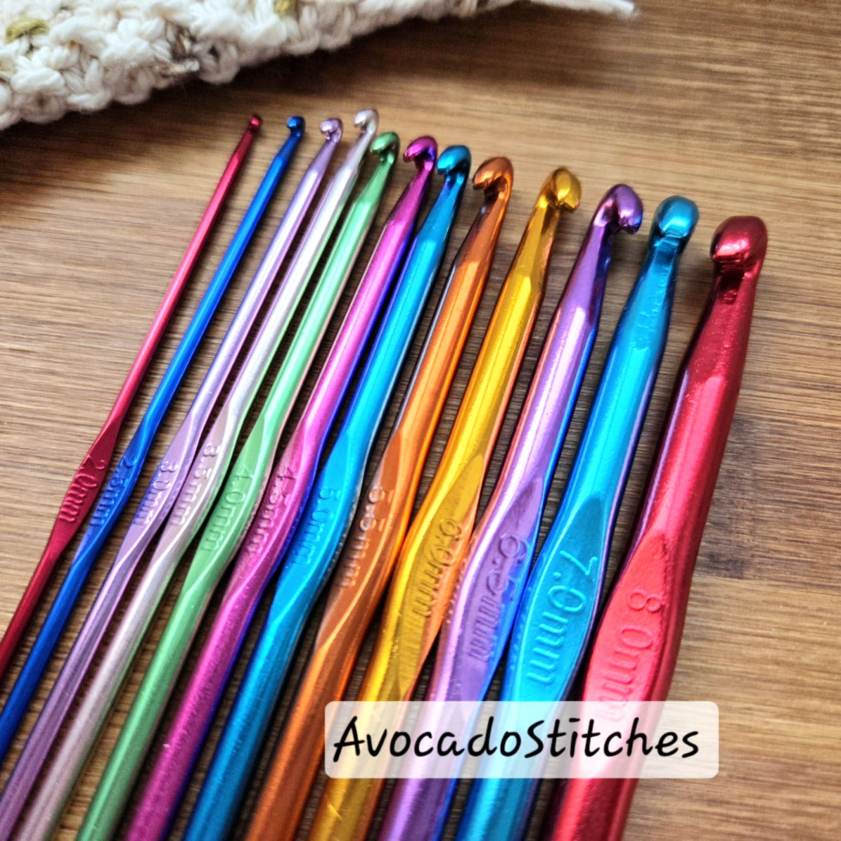 Clearance // VIVID ALUMINIUM Crochet Hook Set / 15cm - 12 pieces / Crochet Tools