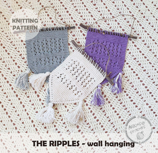 THE RIPPLES WALL HANGING (Digital Knitting Pattern) / Knit Wall Hanging Pattern / Boho Style / Digital Knitting Pattern