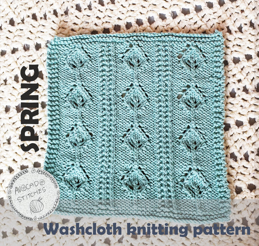 SPRING WASHCLOTH (Digital Knitting Pattern) / Simple Pattern /  Digital Knitting Pattern