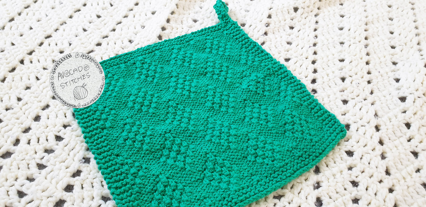 ELMAS WASHCLOTH (Digital Knitting Pattern) / Simple Pattern /  Digital Knitting Pattern