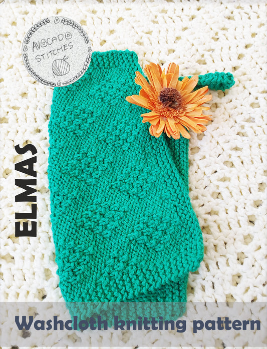 ELMAS WASHCLOTH (Digital Knitting Pattern) / Simple Pattern /  Digital Knitting Pattern