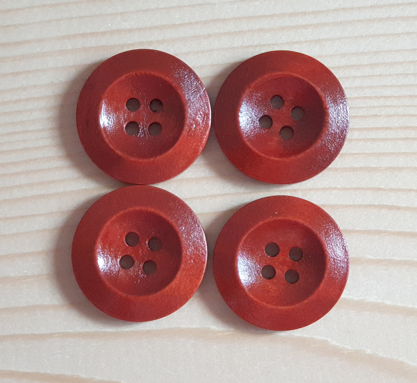 WEDGE EDGE RUSSET BROWN / 15-25mm /  Set of 10 buttons / Wooden Buttons / Sewing Buttons