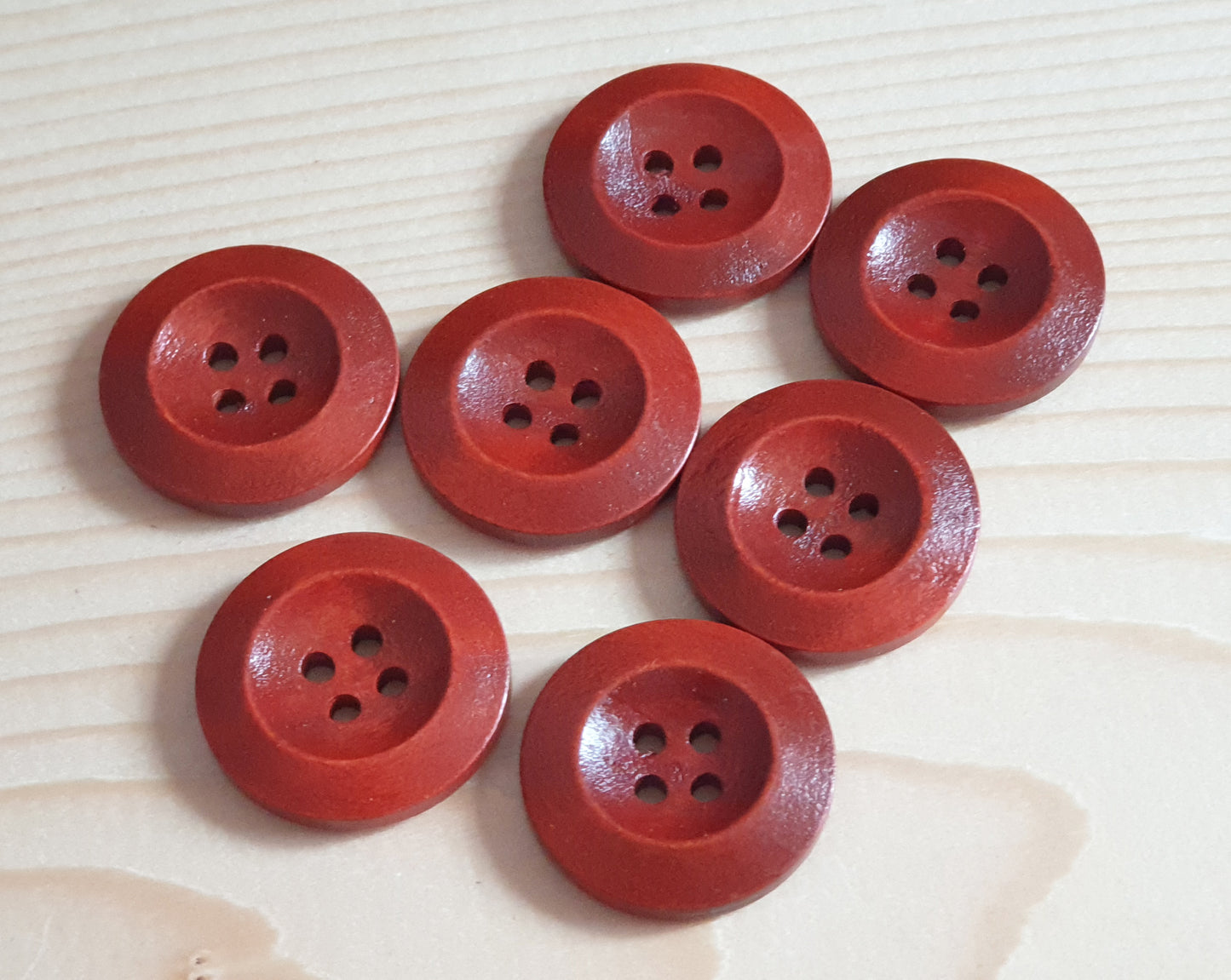 WEDGE EDGE RUSSET BROWN / 15-25mm /  Set of 10 buttons / Wooden Buttons / Sewing Buttons