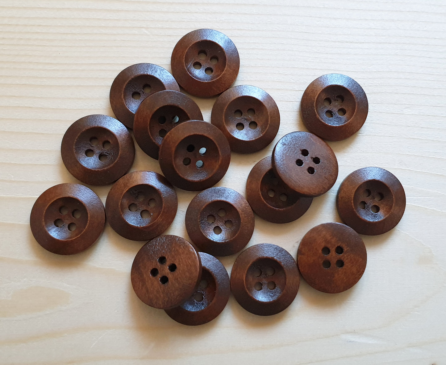 WEDGE EDGE COFFEE / 12.5-25mm / Set of 10 buttons / Wooden Buttons / Sewing Buttons