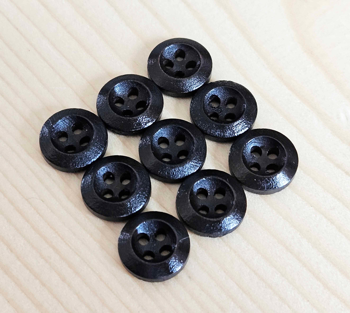 WEDGE EDGE DARK BROWN / 11.5-18mm / Set of 10 buttons / Wooden Buttons / Sewing Buttons