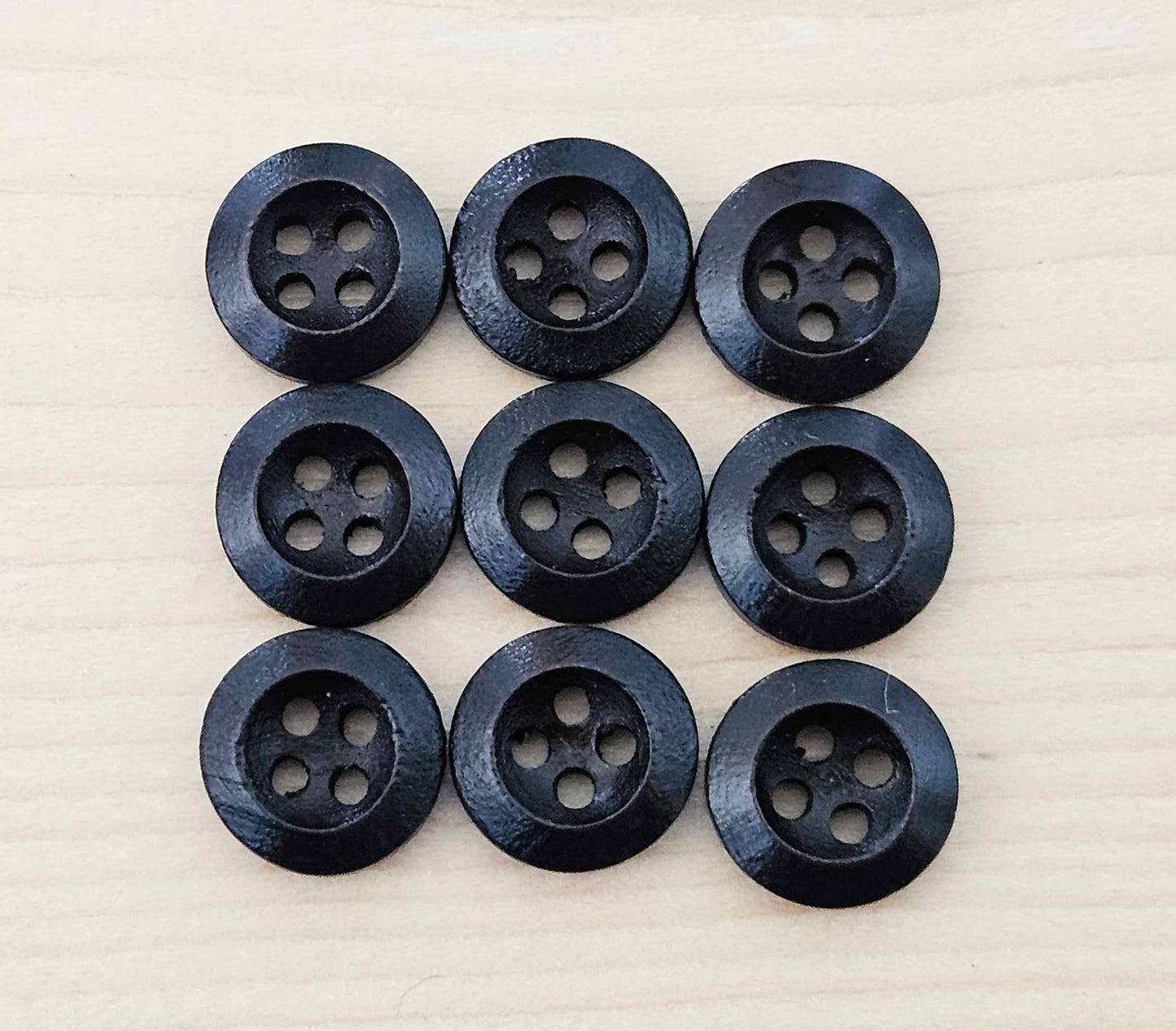 WEDGE EDGE DARK BROWN / 11.5-18mm / Set of 10 buttons / Wooden Buttons / Sewing Buttons