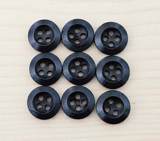 WEDGE EDGE DARK BROWN / 11.5-25mm / Set of 10 buttons / Wooden Buttons / Sewing Buttons