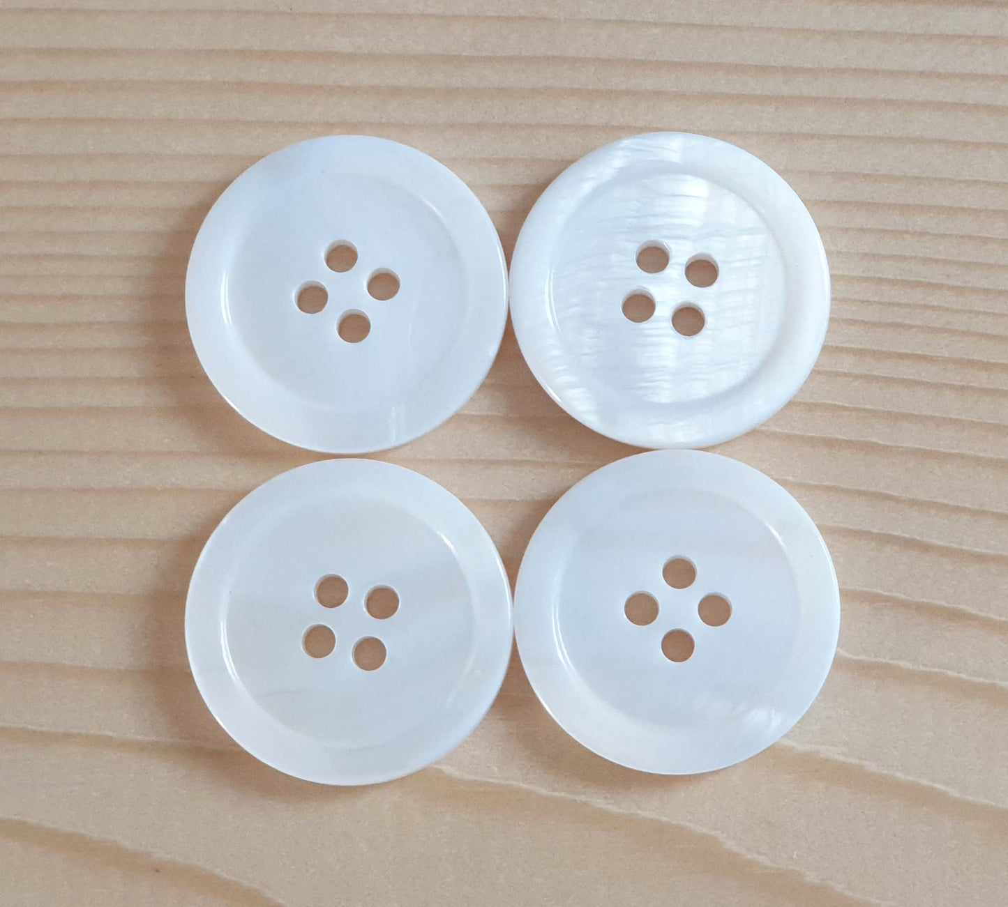 4-HOLE WHITE SEASHELL BUTTONS / 9-25mm / MOP Shell Buttons / Sewing Buttons