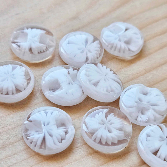 WHITE DAISY / 14mm - 6 buttons / Kid Child Resin Buttons / Sewing Buttons