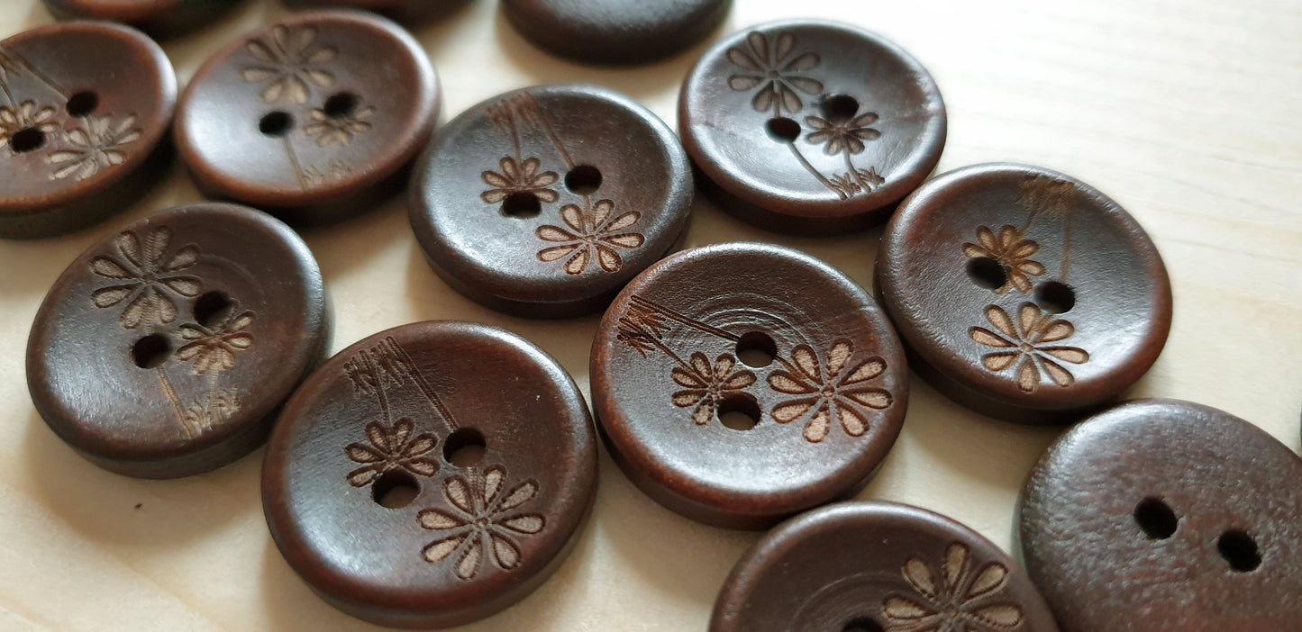 AvoDesigns TOGETHER FOREVER / 20mm - 6 buttons / Wooden Buttons / Sewing Buttons