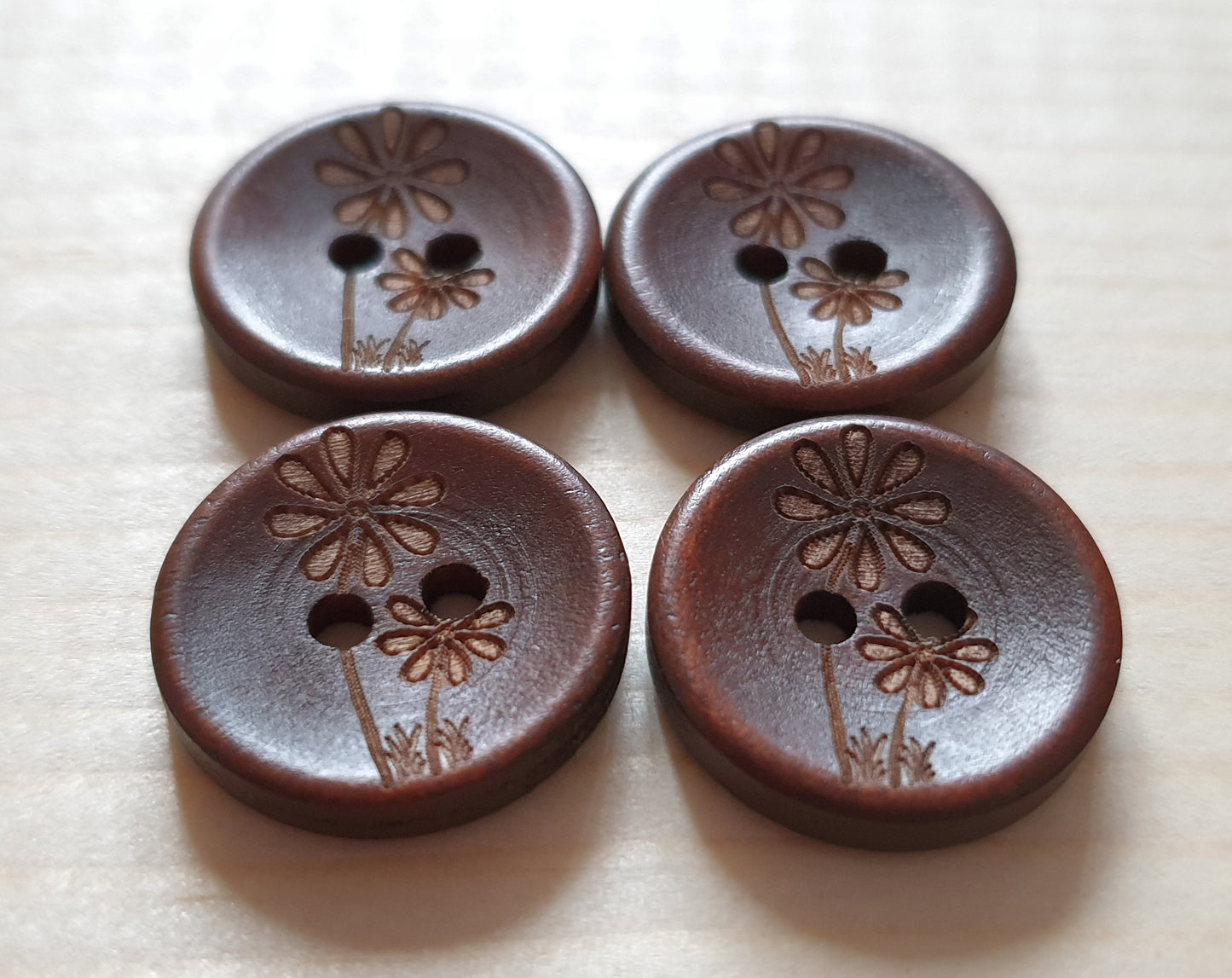 AvoDesigns TOGETHER FOREVER / 20mm - 6 buttons / Wooden Buttons / Sewing Buttons