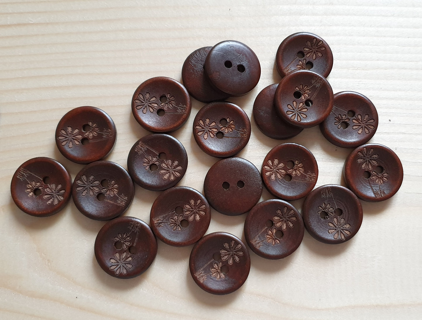 AvoDesigns TOGETHER FOREVER / 20mm - 6 buttons / Wooden Buttons / Sewing Buttons