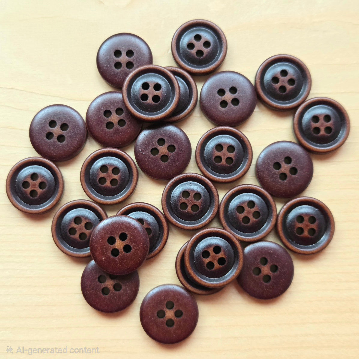 Woodland Brown / Resin Buttons / 15-20mm (Set of 6)