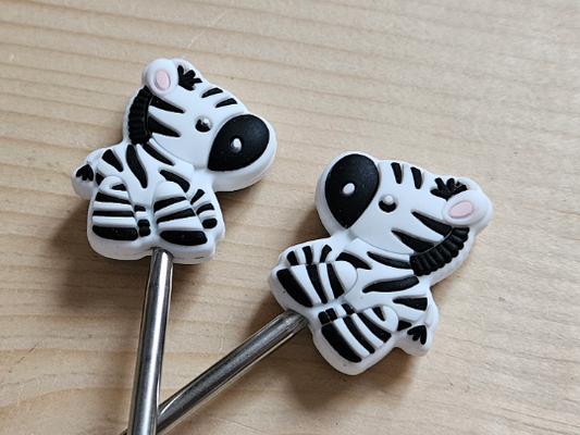 ZEBRA STITCH STOPPERS / Knitting Needle Stoppers / Point Protection / Notions