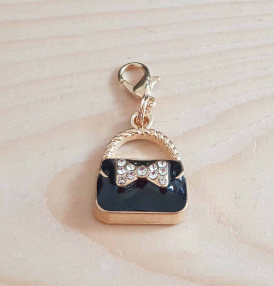 BLACK PURSE / Planner Charm / Journal Charm / Zipper Pull / Bookmark Charm / Planner accessories