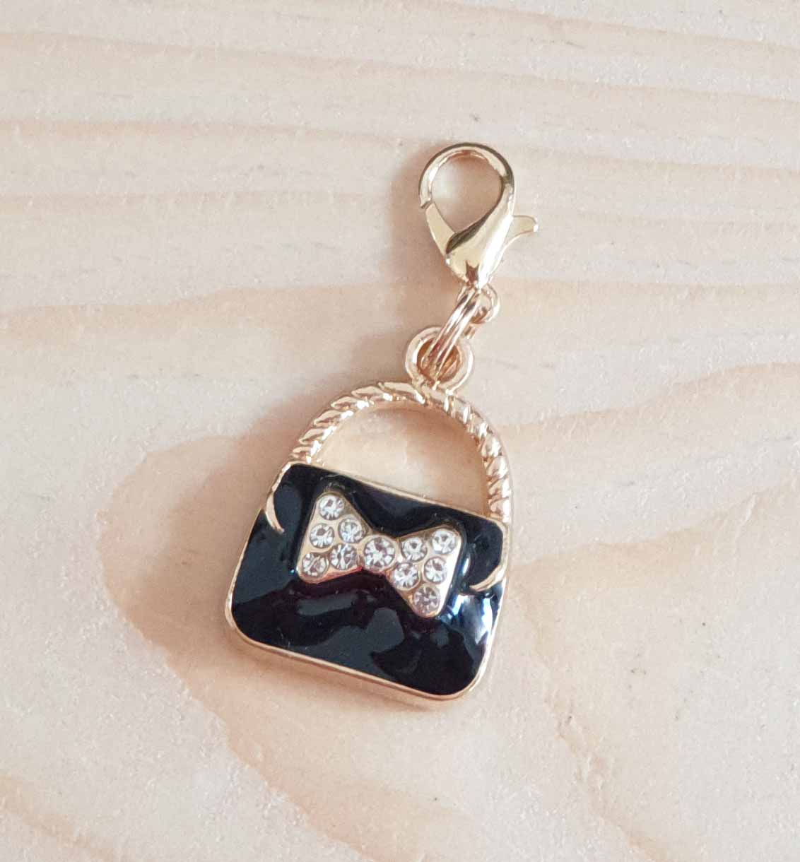 BLACK PURSE / Planner Charm / Journal Charm / Zipper Pull / Bookmark Charm / Planner accessories