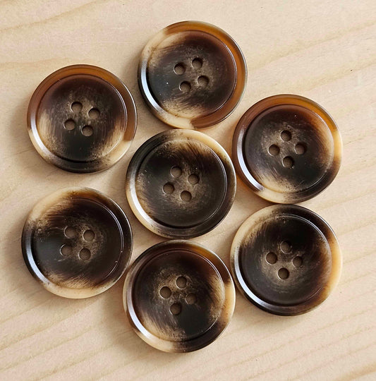 RESIN CHOCOLATE BRULEE / 4-Hole Resin Buttons / 23mm (Set of 6)