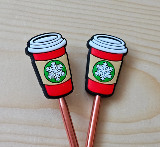 CHRISTMAS BEVERAGE STITCH STOPPERS / Knitting Needle Stoppers / Point Protection / Notions