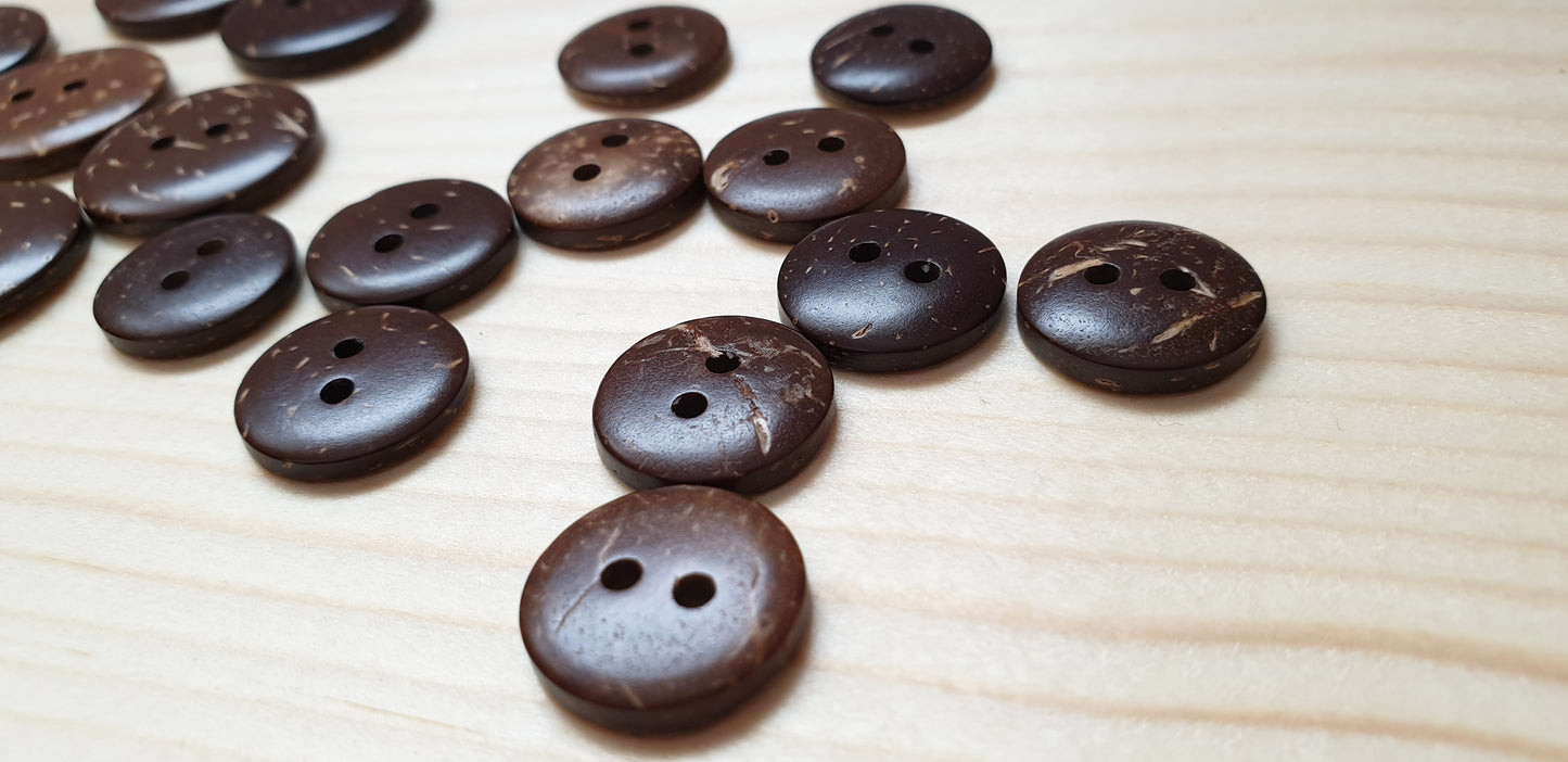 2-HOLE COCONUT BUTTONS / 13-38mm / Coconut Buttons / Sewing Buttons