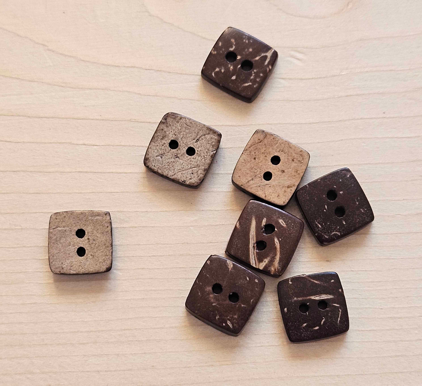 COCO SQUARE / 12mm / Coconut Buttons / Sewing Buttons