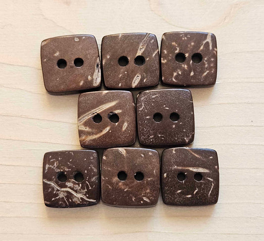 COCO SQUARE / Coconut Buttons / 12mm (Set of 8)