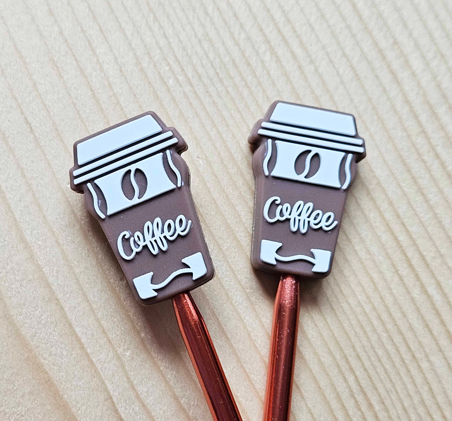 COFFEE STITCH STOPPERS / Knitting Needle Stoppers / Point Protection / Notions