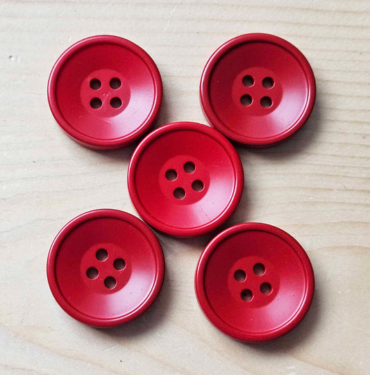 CRIMSON RED KOREAN STYLE RESIN / 30 mm - 4 buttons / Resin Buttons / Sewing Buttons