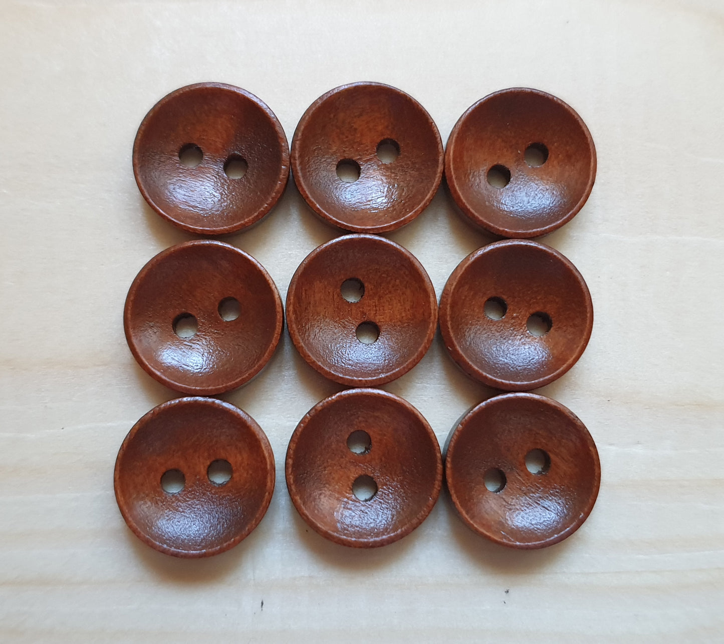 2-HOLE COFFEE BROWN / 10-25mm / Wooden Buttons / Sewing Buttons