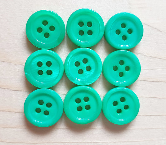 4-HOLE RAINBOW GREEN SEASHELL / 11.5mm / MOP Shell Buttons / Sewing Buttons