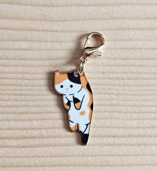 HANGING CAT / Planner Charm / Journal Charm / Zipper Bookmark Charm / Planner accessories