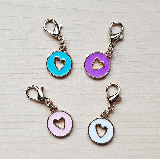 HOLLOW HEART / Planner Charm / Journal Charm / Zipper Bookmark Charm/ Planner accessories