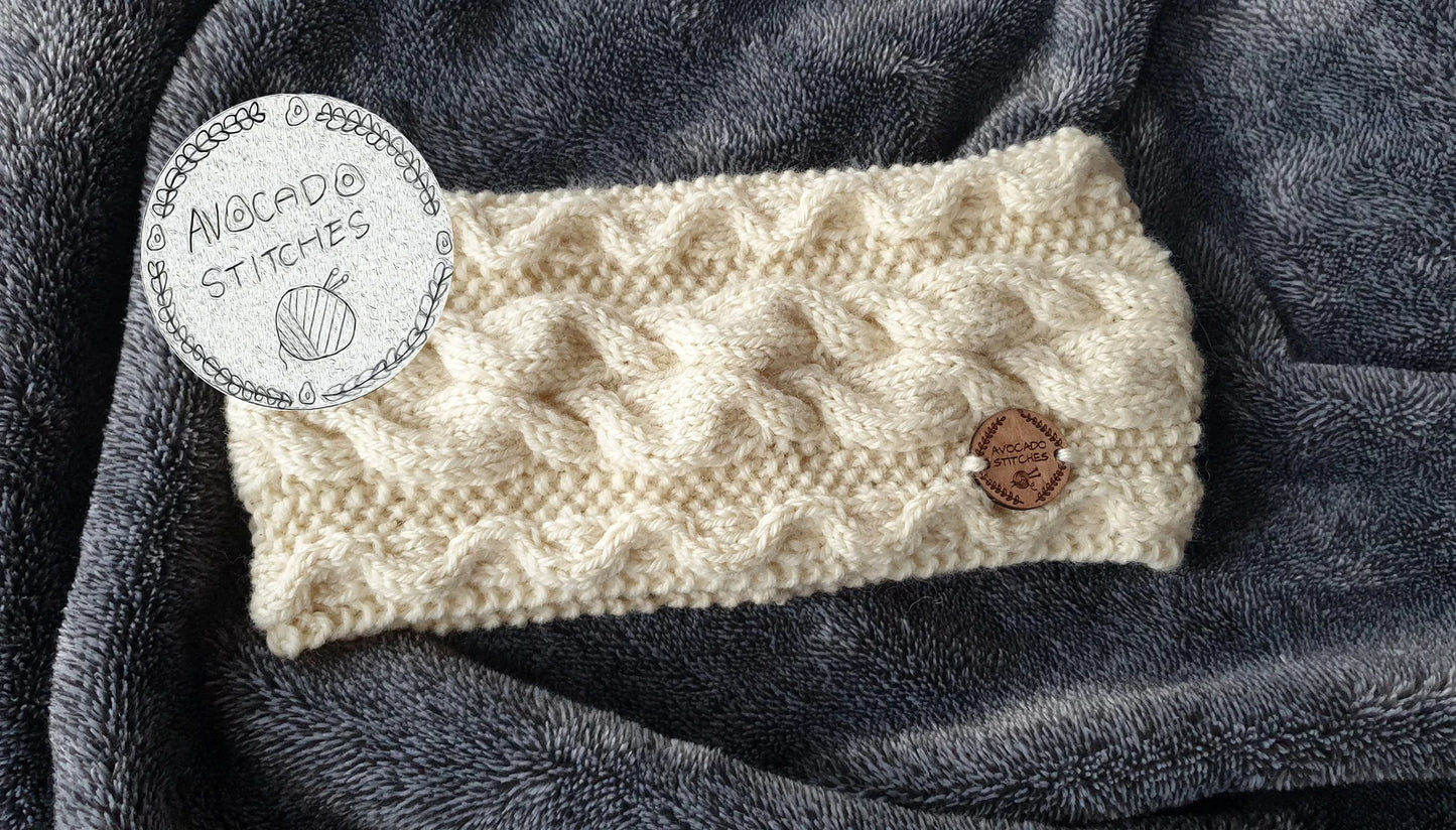 OCEAN BREEZE HEADBAND / Wool Ear Warmer / Handmade in Canada