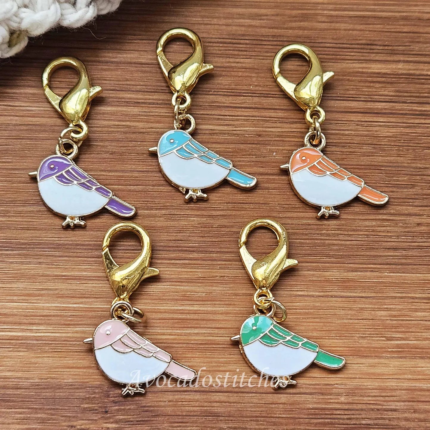 ROBIN WHIRL - 5 pieces / Knitting Crochet Stitch Markers / Notions