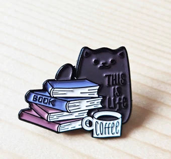 THIS IS LIFE - Cat Pet Kitten Pins / Brooches / Cat Lover Pins / Cat Person Gifts