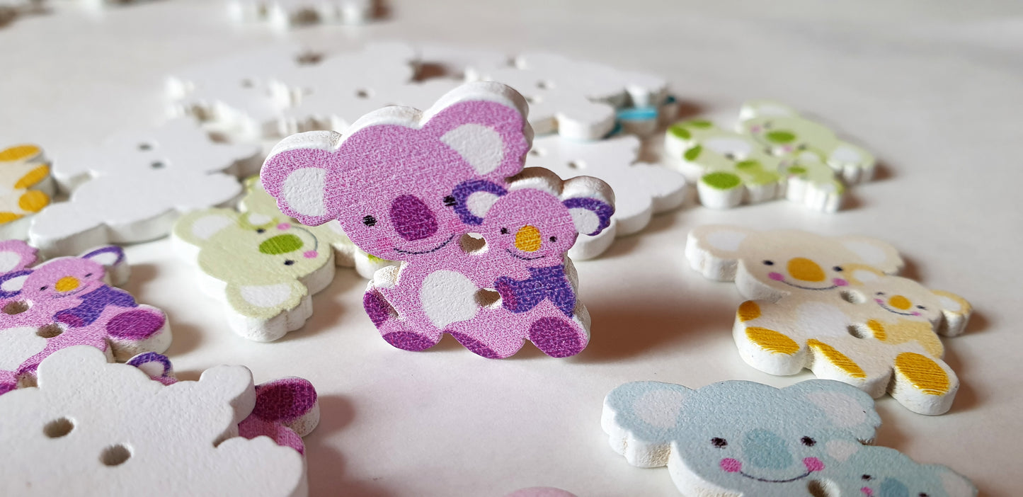 KOALA / 22*23mm / Wooden Buttons / Sewing Buttons