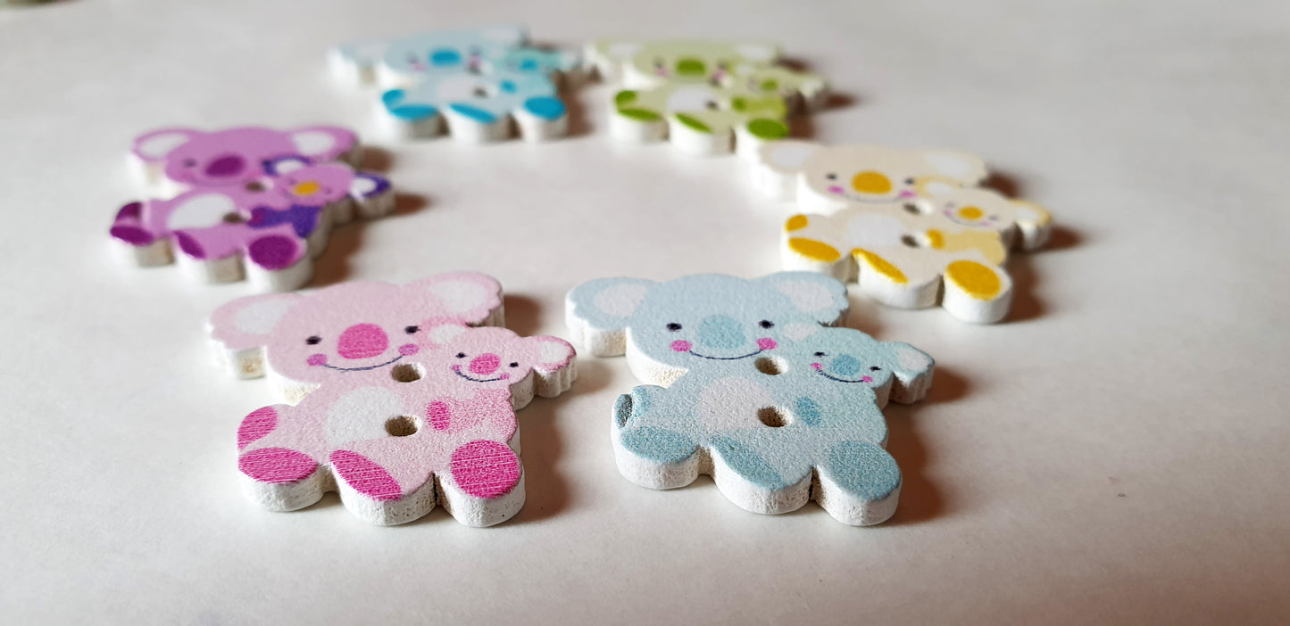 KOALA / 22*23mm / Wooden Buttons / Sewing Buttons