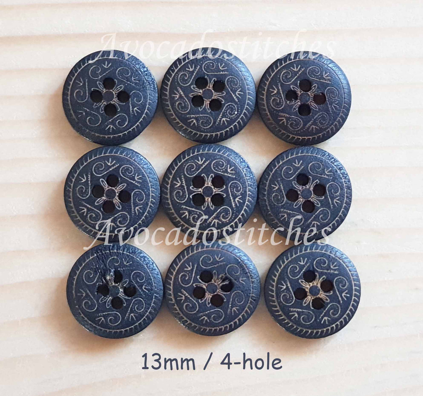 MANDALA / 13-18mm / Set of 8 buttons / Wooden Buttons / Sewing Buttons