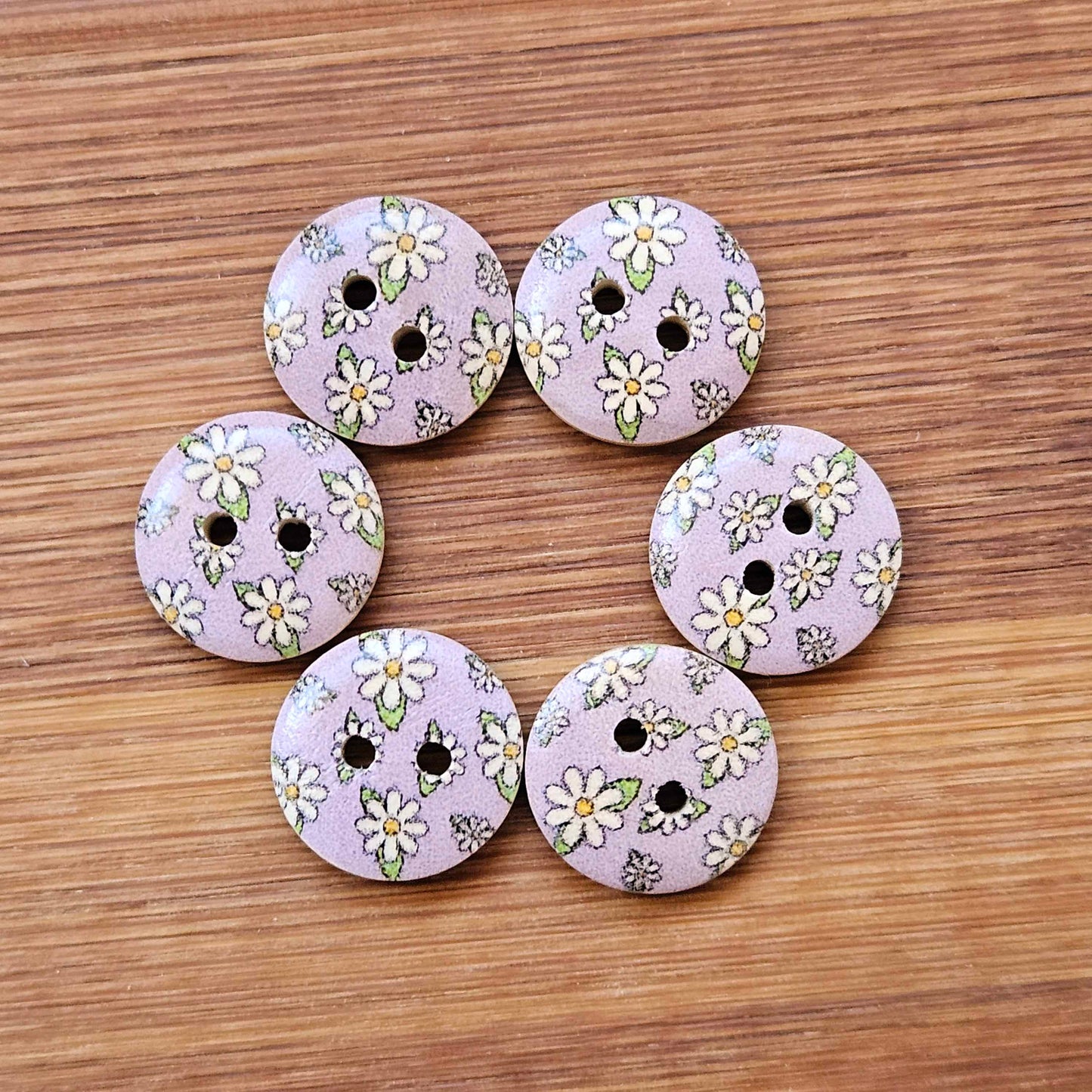 MULTIFLORALS / 15mm / Wooden Buttons / Sewing Buttons