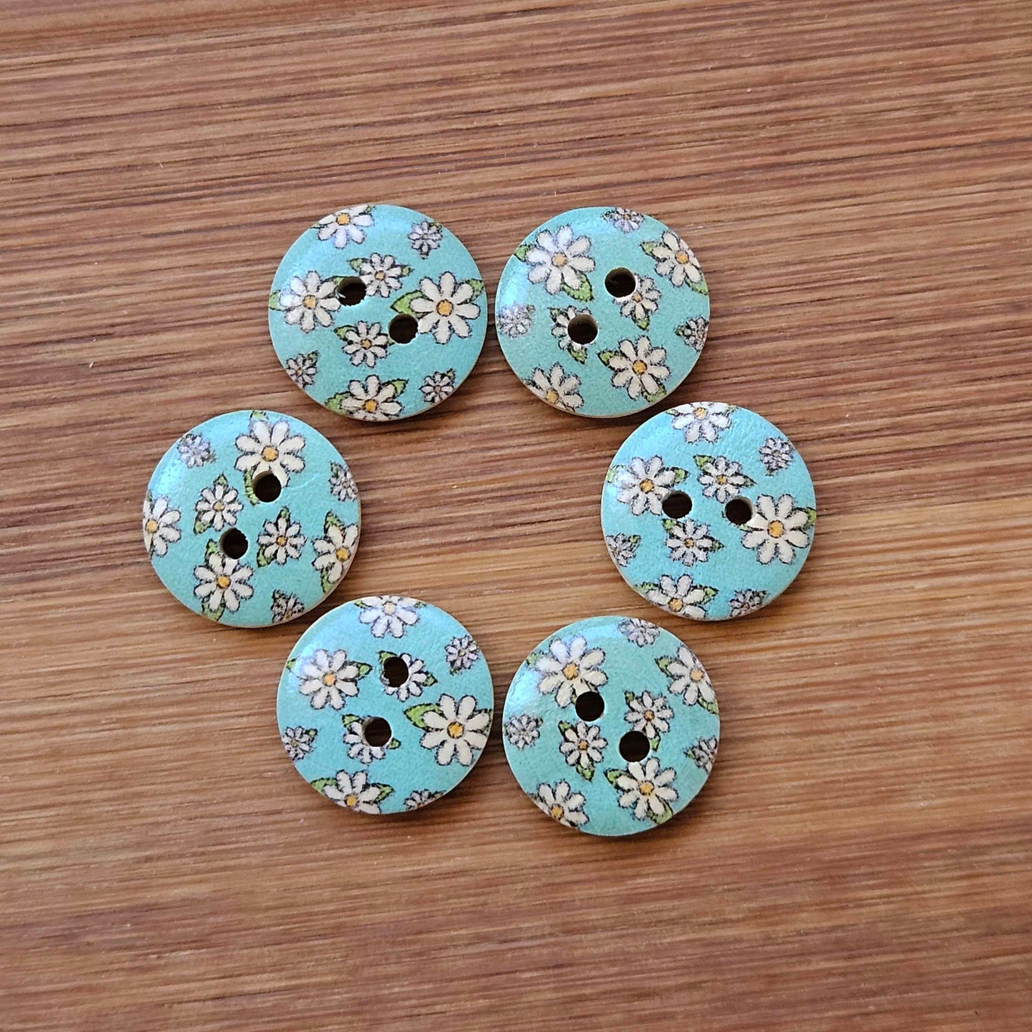 MULTIFLORALS / 15mm / Wooden Buttons / Sewing Buttons