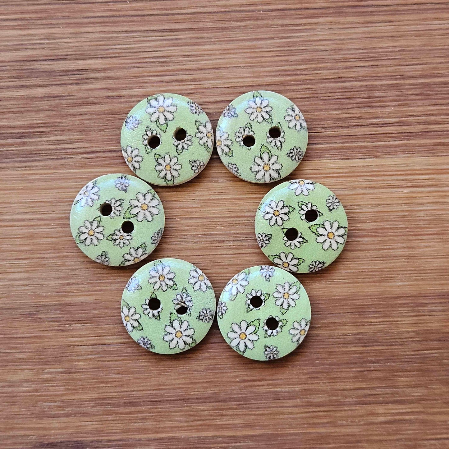 MULTIFLORALS / 15mm / Wooden Buttons / Sewing Buttons