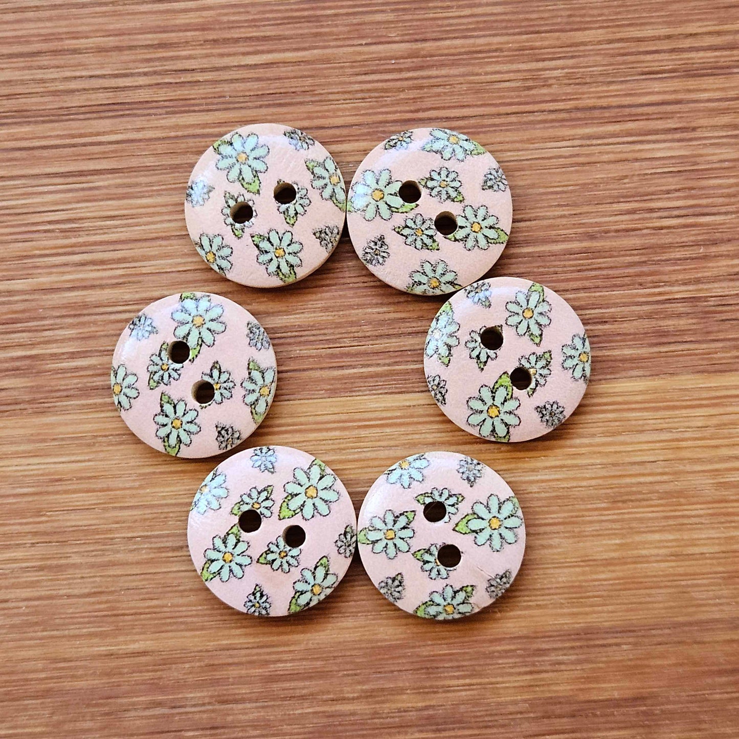 MULTIFLORALS / 15mm / Wooden Buttons / Sewing Buttons