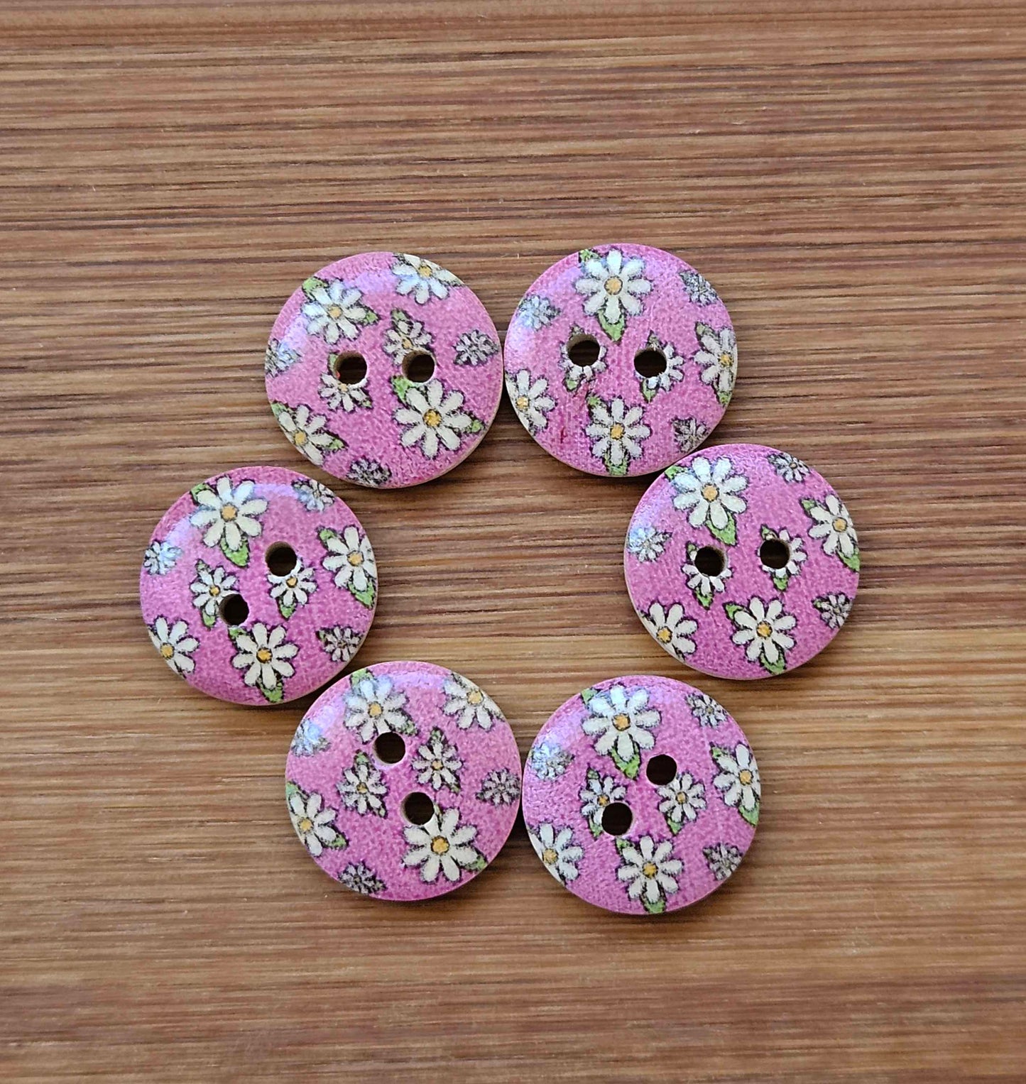 MULTIFLORALS / 15mm / Wooden Buttons / Sewing Buttons